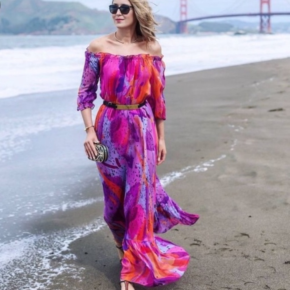 Diane Von Furstenburg pink floral Maxi - Picture 3 of 8